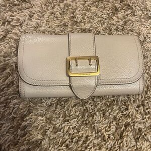 Burberry Cream Leather Wallet